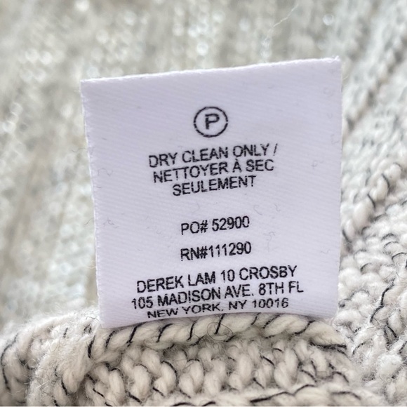 DEREK LAM 10 CROSBY CREAM BEIGE WOOL BLEND RIBBED TURTLENECK SWEATER - Picture 9 of 10